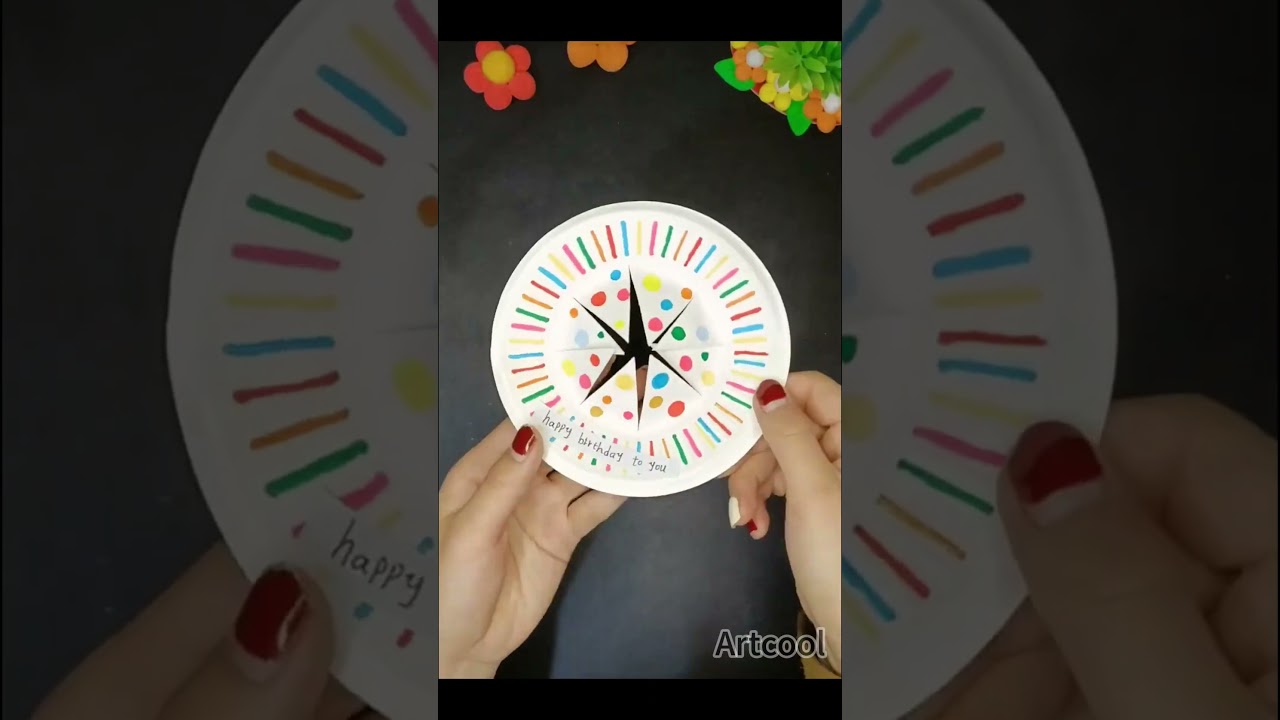 DIY birthday hat by using paper plates