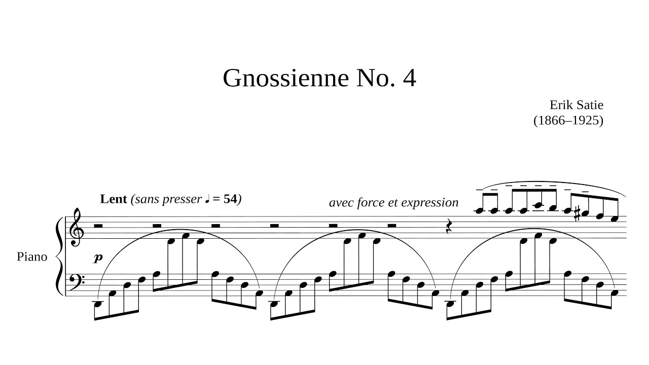 Erik Satie: Gnossienne Nr.4 (Lent) (audio + sheet music) [Thurzó]