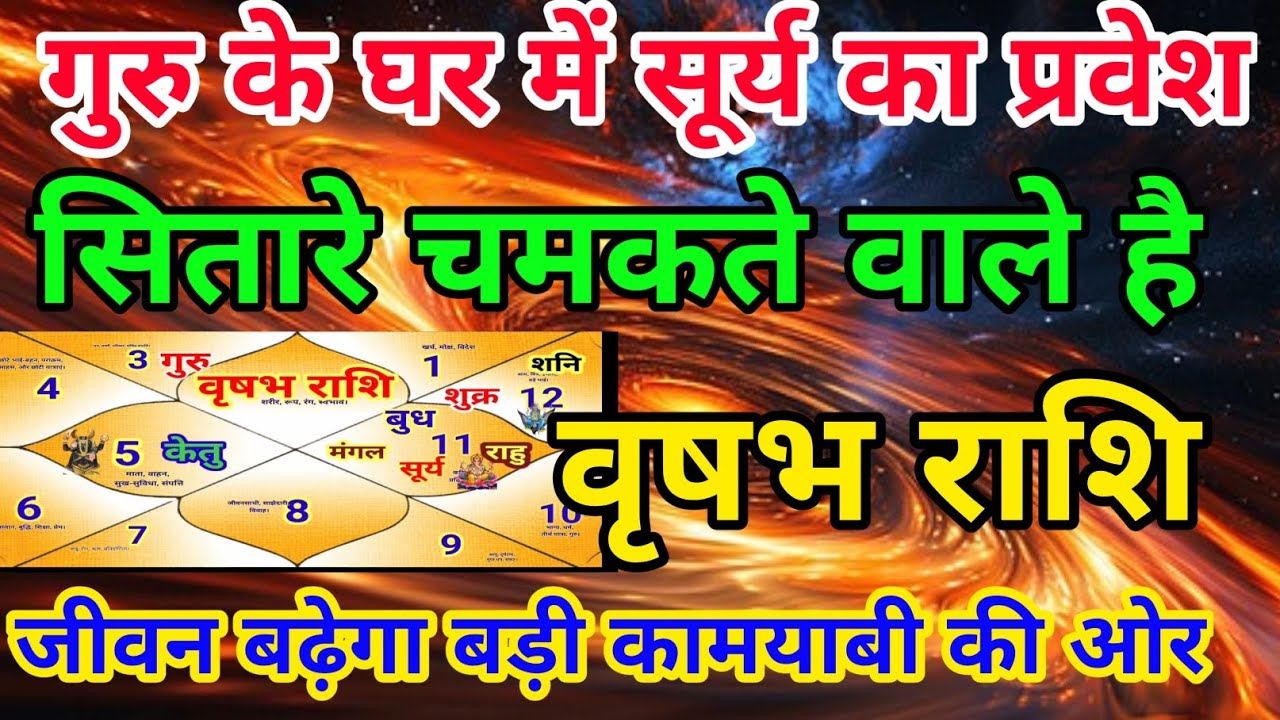 वृषभ राशि वालों गुरु के घर में सूर्य का प्रवेश सितारे चमकने वाले हैं.Vrishabhrashi