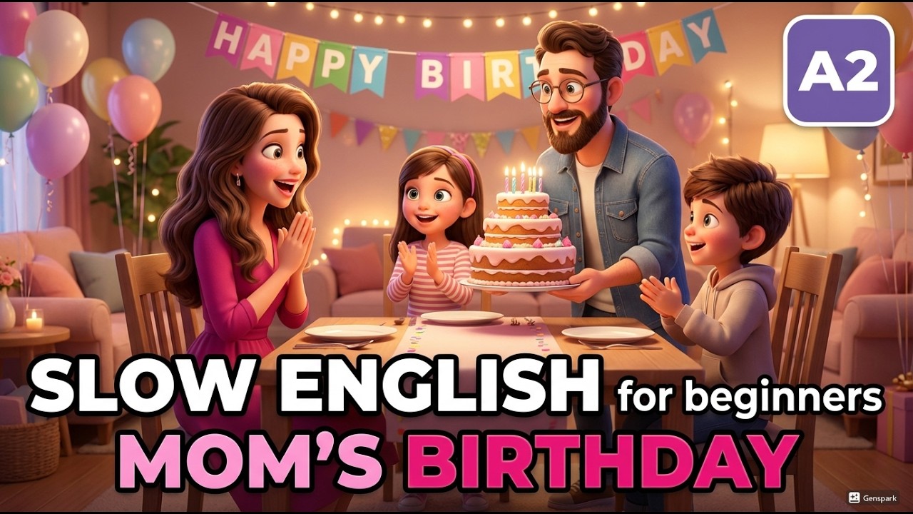 We Plan a Big Birthday Surprise for Mom! | Easy English Listening Story for Beginners (A2 Level)