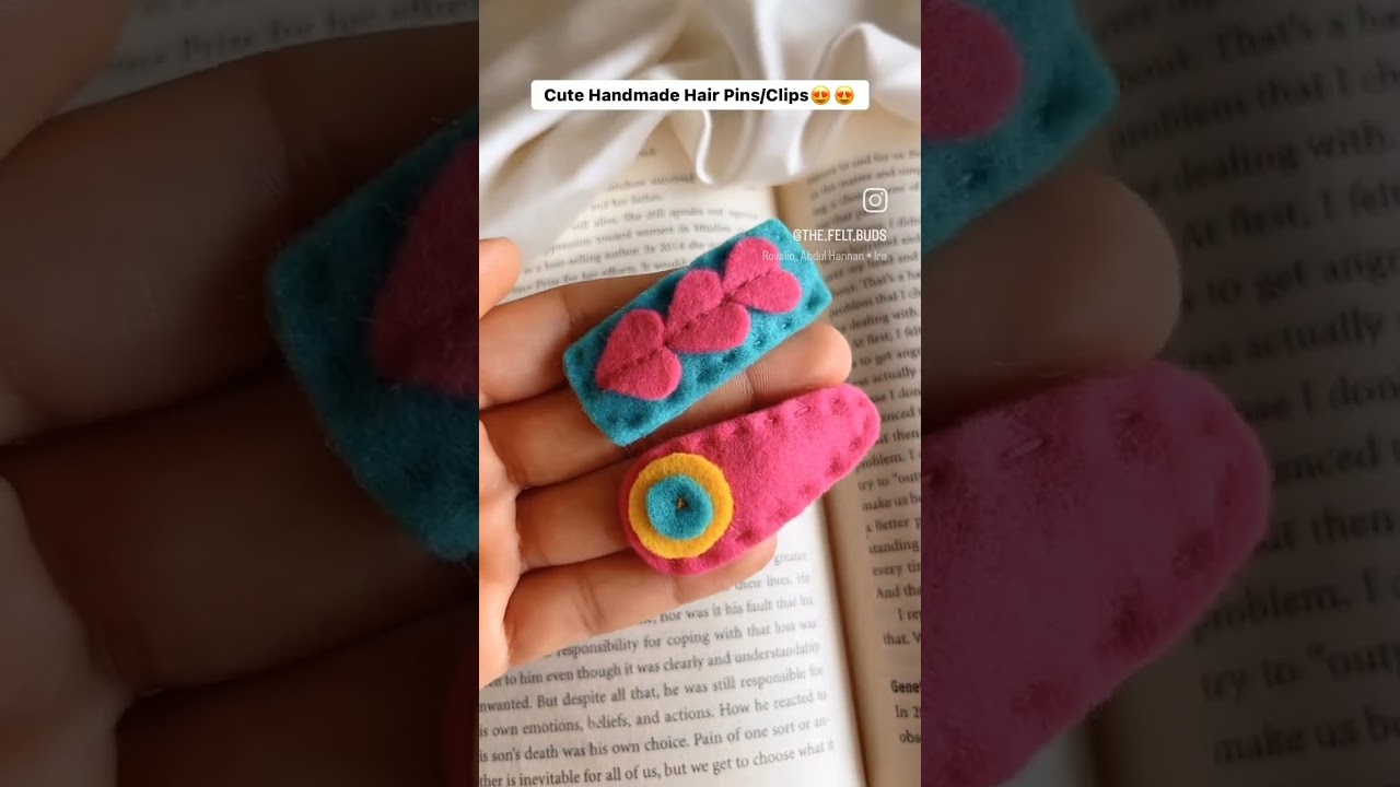 felt hair pins.#felt #crafts #hairclip #hairpin #diyhairpin #handmadewithlove#shorts #youtubeshorts