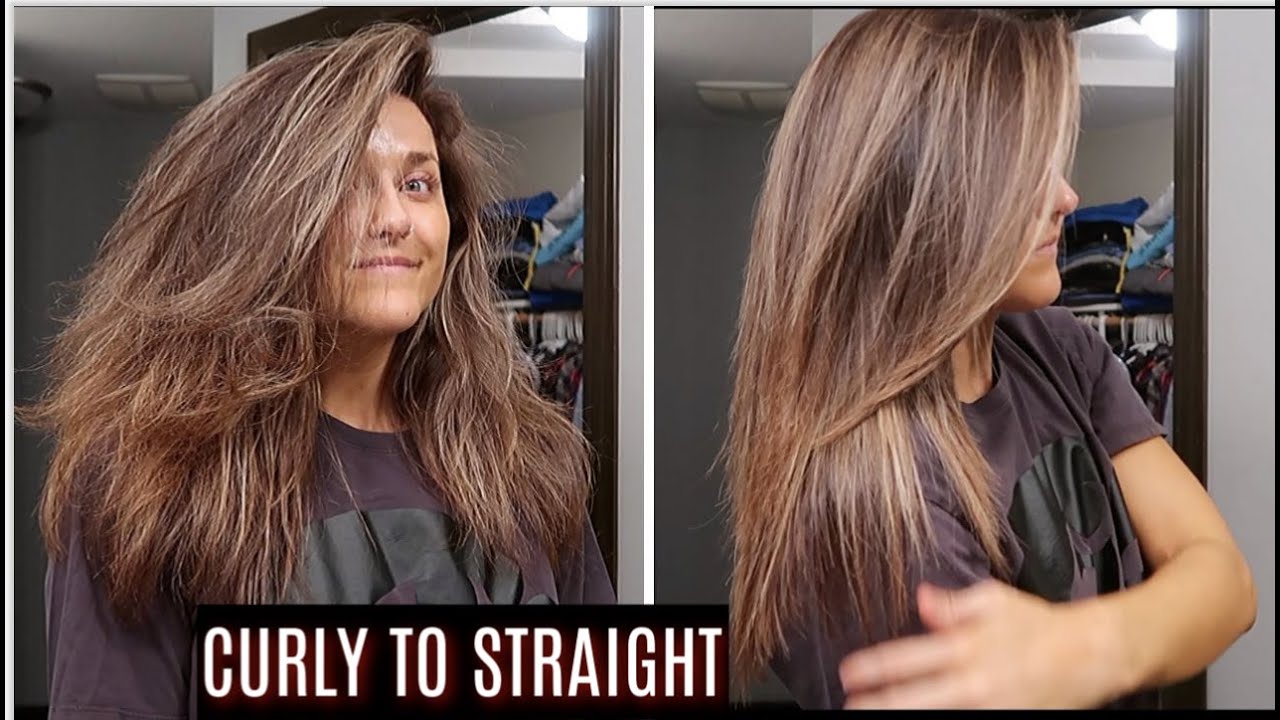 CURLY TO STRAIGHT HAIR - HOW TO GET VOULME & NO FRIZZ | 2020
