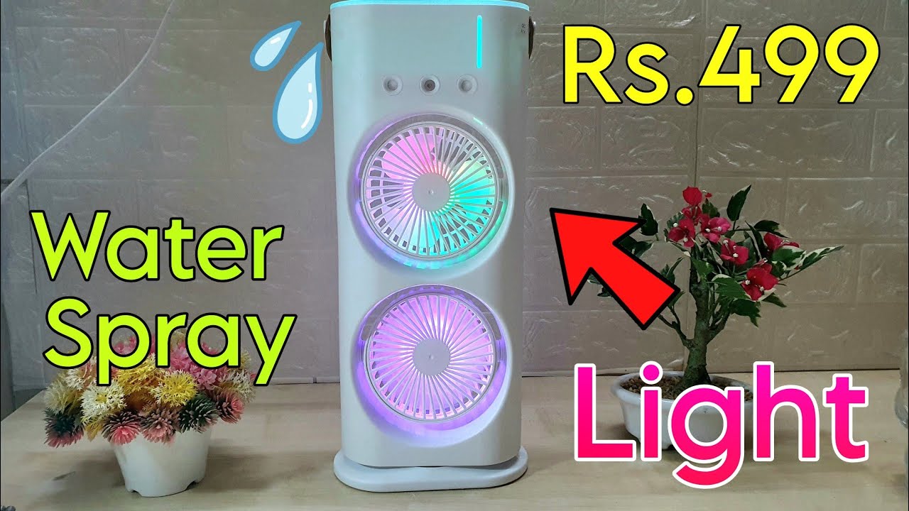 Double Cooler Spray Fan | Mini Portable AIr Cooler | Double Fan Spray Cooler | Mini Cooler
