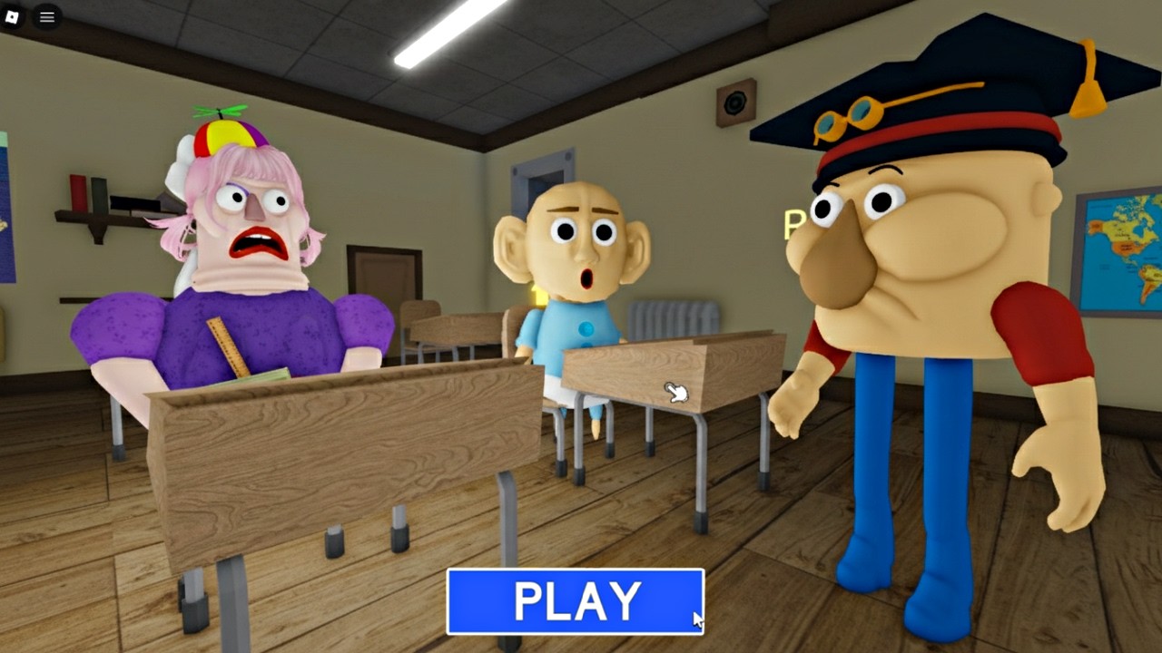SCARY DOLL AND GRUMPY GRAN TROLL MR MEANIEHEAD? GREAT SCHOOL ESCAPE OBBY Update Gameplay