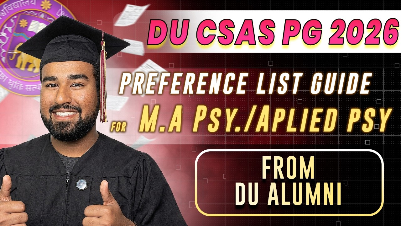 Ultimate Hack for Getting DU Psychology in CSAS-PG 2026 | CUET-PG 2026 | M.A Psychology/Applied Psy