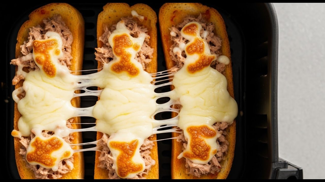 Cheesy Air Fryer Tuna Toast That Melts in Your Mouth, Crispy, Melty & Addictive! 🤤 Hits Different