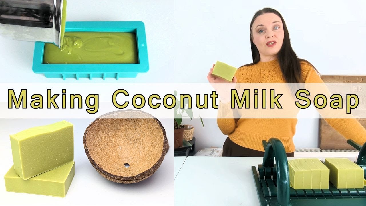 How to make Coconut Milk cold process soap scented with Lemongrass essential oil. Recipe included