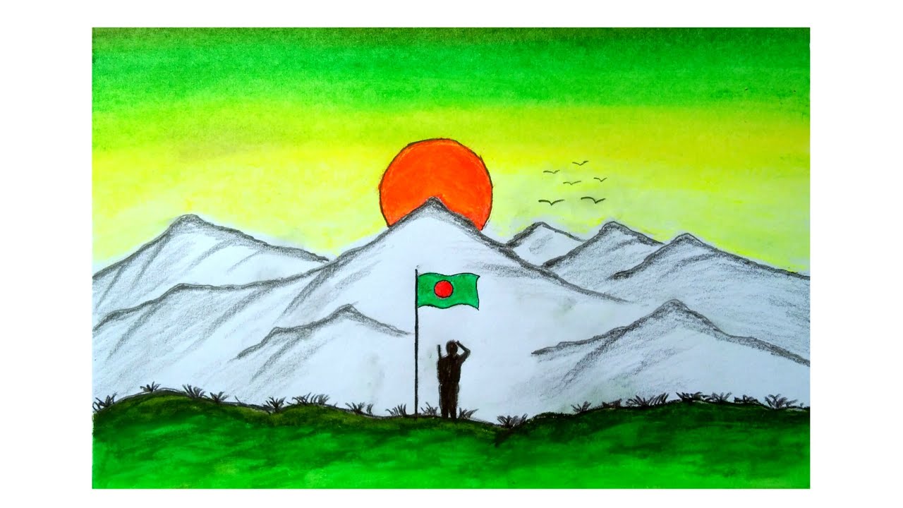Independence day drawing for competition | 26 march drawing | স্বাধীনতা দিবসের ছবি আঁকা 2023