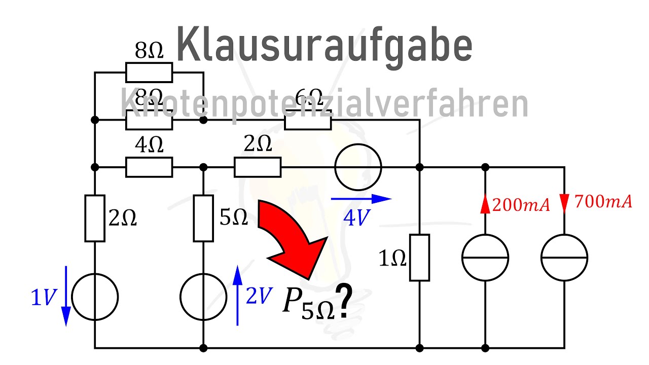 Klausuraufgabe Elektrotechnik (Knotenpotenzialverfahren)