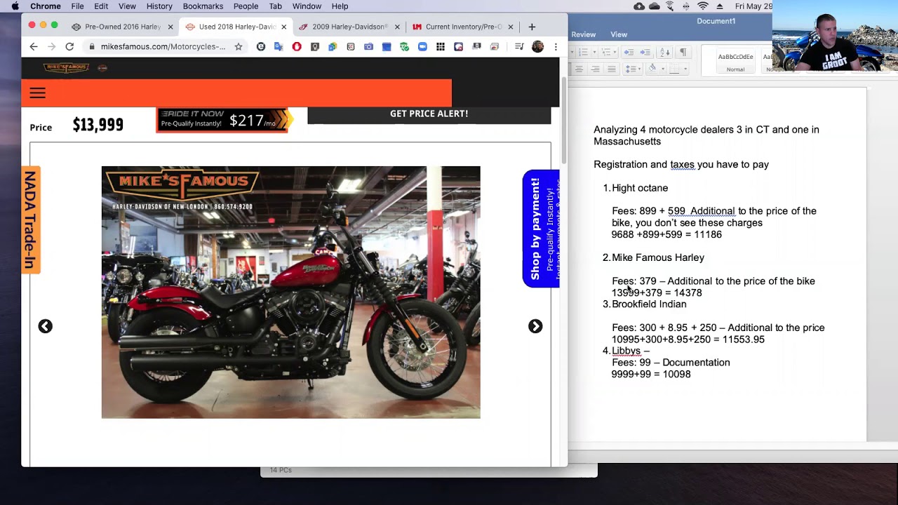 Motorcycle Dealer Analysis - Hidden fees