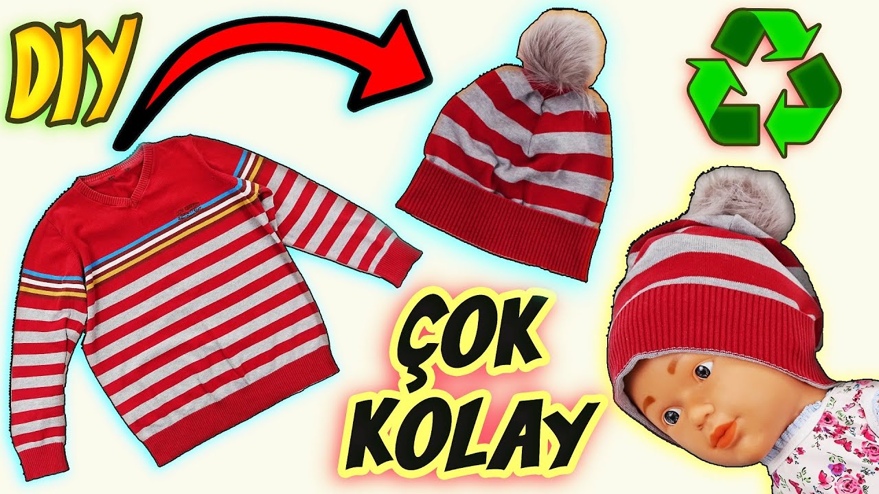 KENDİ BERENİ KENDİN YAP! (Eski Kazaktan Bere Yapımı) Making Beanies With Old Sweaters / DIY / Reuse
