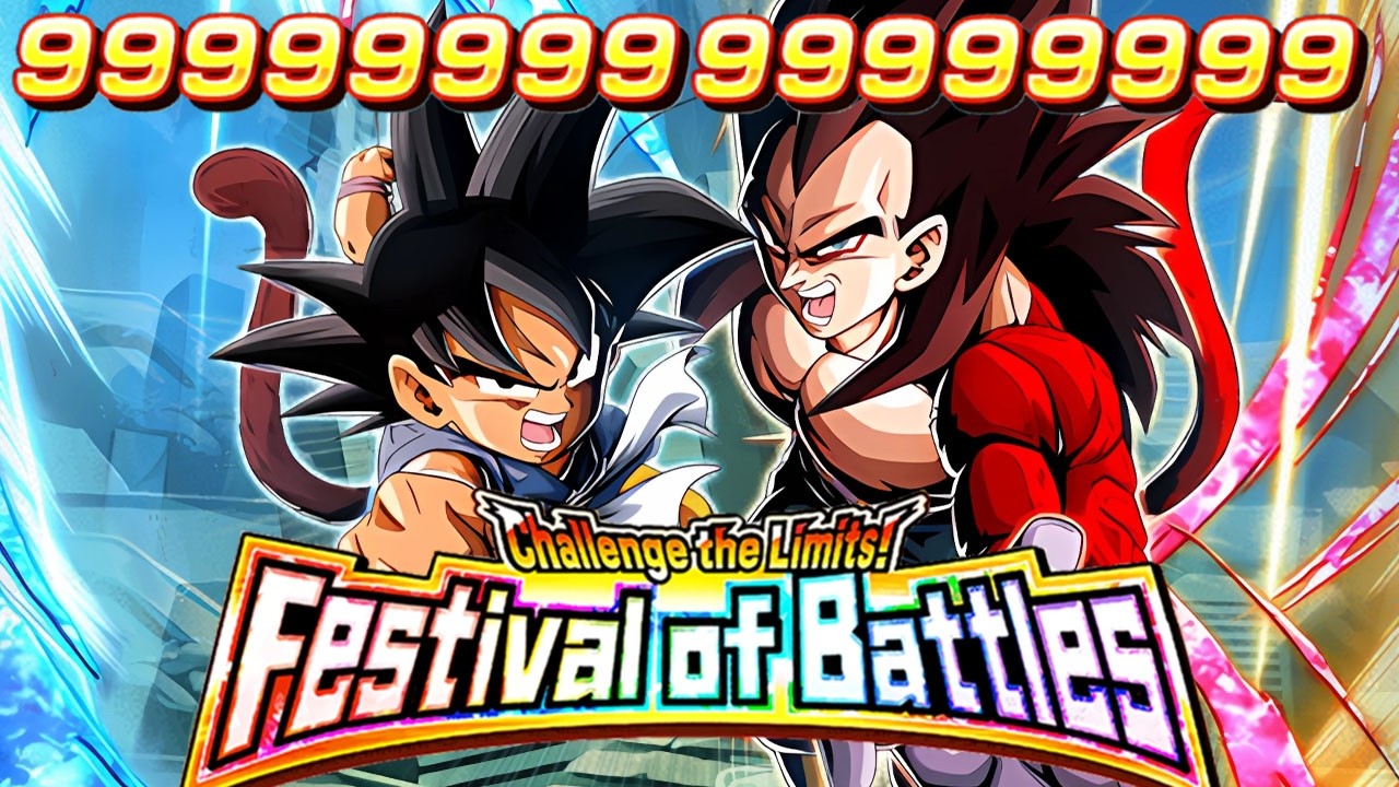 EZA LR GT GOKU & SSJ4 VEGETA DESTROYS FESTIVAL OF BATTLES!!!!! Dragon Ball Z Dokkan Battle