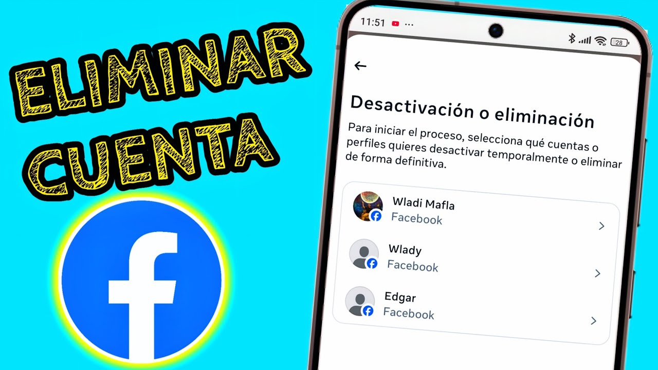 Cómo ELIMINAR  o DESACTIVAR una cuenta de Facebook fácil y Rápido 2026
