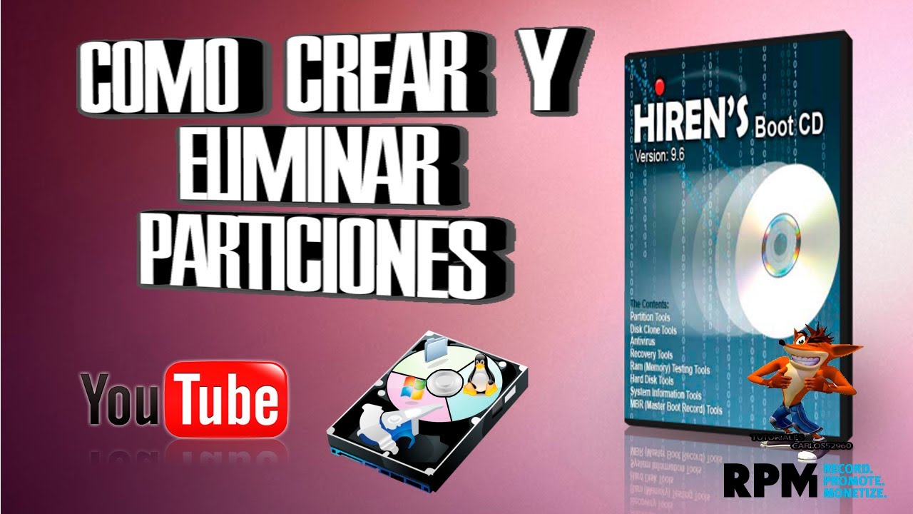 Hiren's BootCD 15 2 Video 4 Crear Y Eliminar Particiones