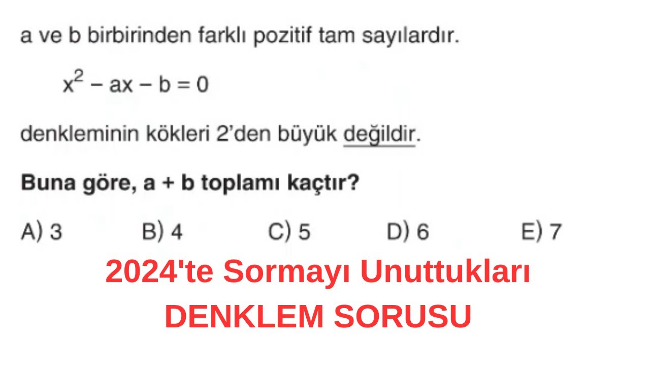 2024'te Sormayı Unuttukları Denklem Sorusu