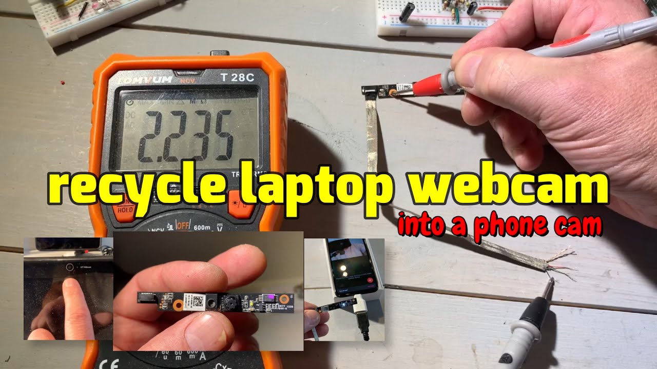 Recycle laptop webcam into external phone cam