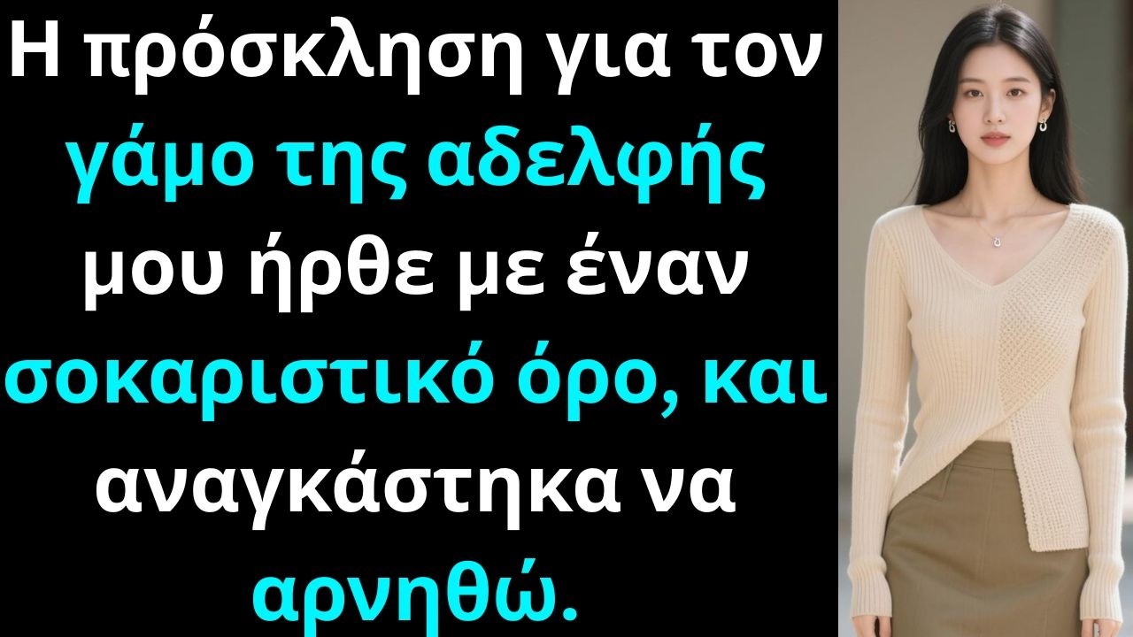 Η πρόσκληση για τον γάμο της αδελφής μου είχε έναν σοκαριστικό όρο, αρνήθηκα.