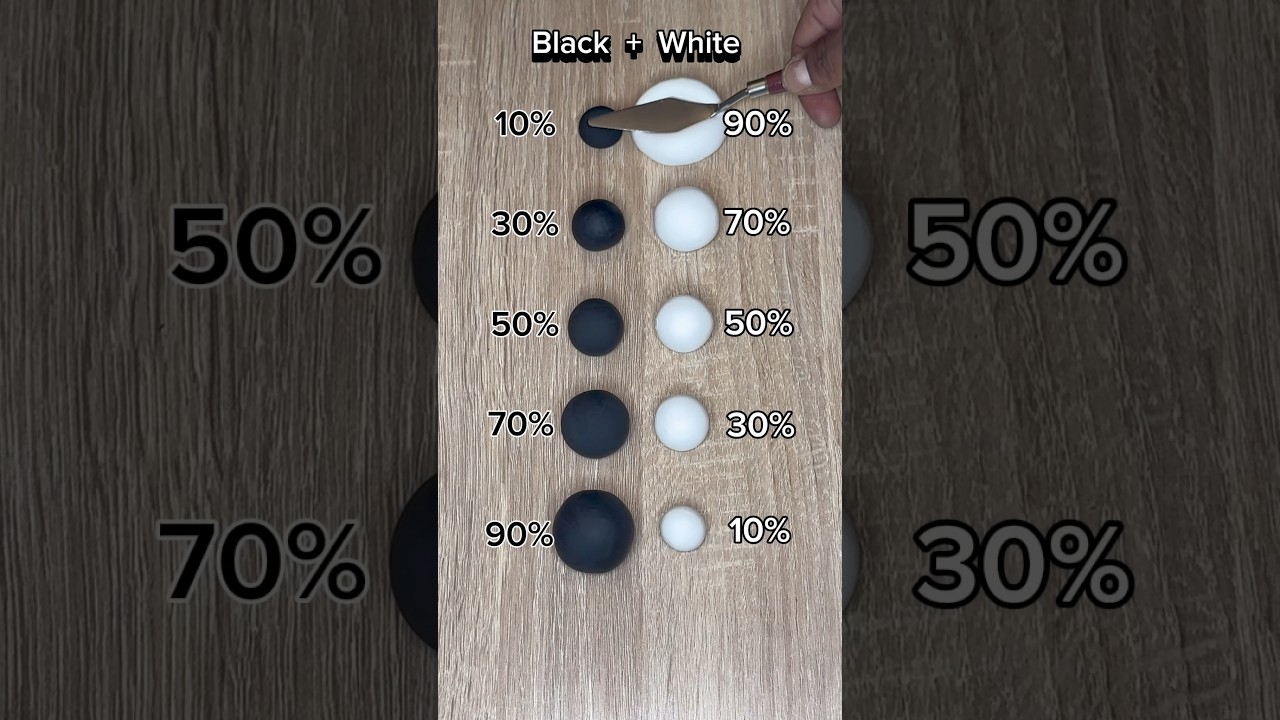 Black Vs White, Super Satisfying Color Mixing! #shorts #colormixing #clay #fyp #viralshorts