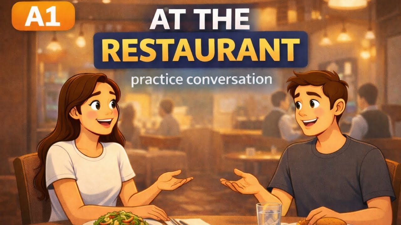 English Conversation at the Restaurant | Beginner A1 Listening Practice