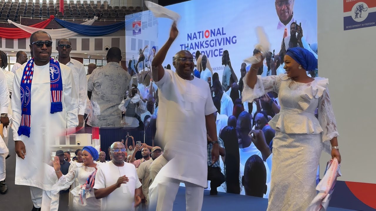 Dr Bawumia and his Wife Samira Arrival at NPP thanksgiving Service and the Crowd will blow your mind