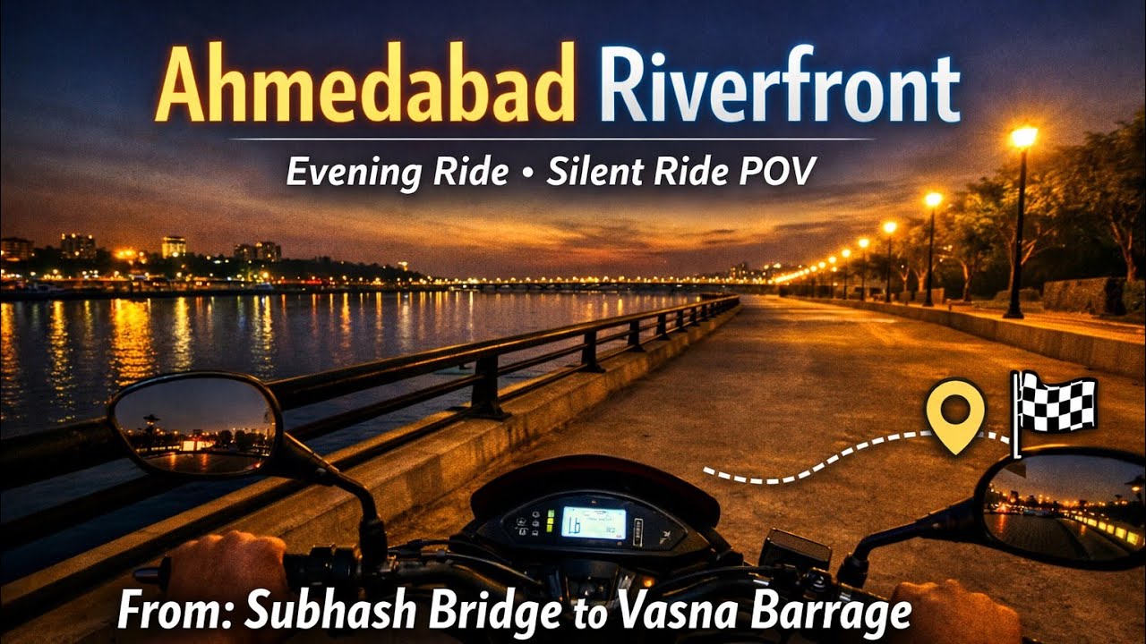 Ahmedabad Riverfront Evening Ride | Peaceful POV Drive | Silent Ride POV