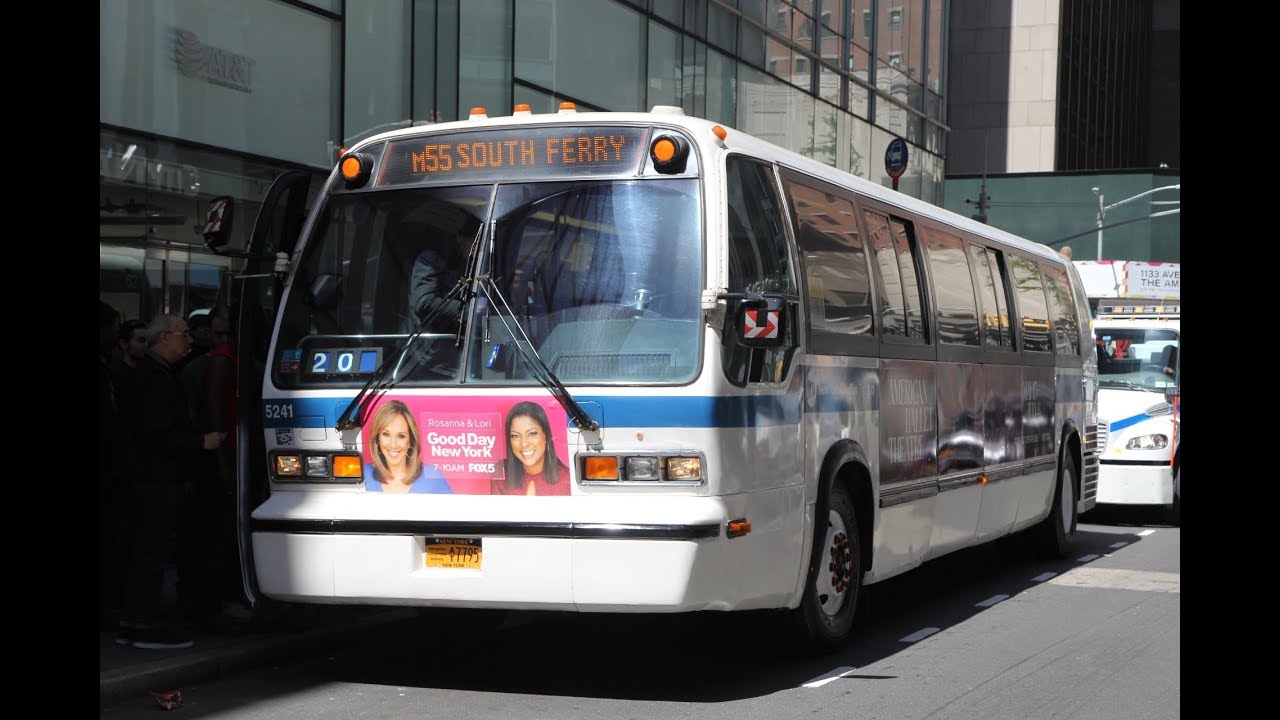 MTA NYC Bus FINAL DAY: T80-206 RTS #5241 M55 arriving at 44th Street and 6th Avenue