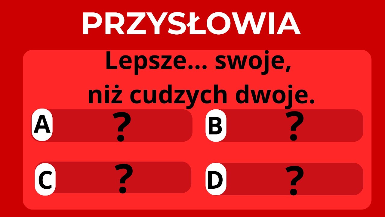 ZGADNIJ PRZYSŁOWIE! Czy znasz polskie przysłowia? Sprawdź się! #quiz #przysłowie