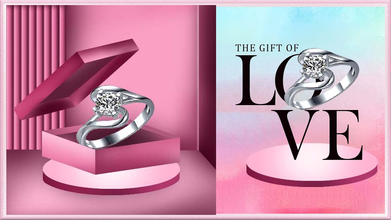 How to Make Luxury Jewelry Poster | Photoshop Poster Design Tutorial | Gift of Love Ad Design