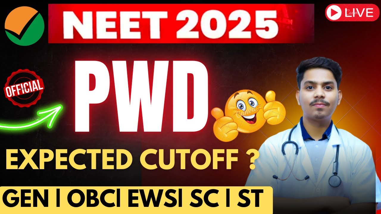 NEET 2025 PWD CATEGORY EXPECTED CUTOFF 🤯| Safe Score ? Category wise ✅#neet2025#neet#aiims #nta