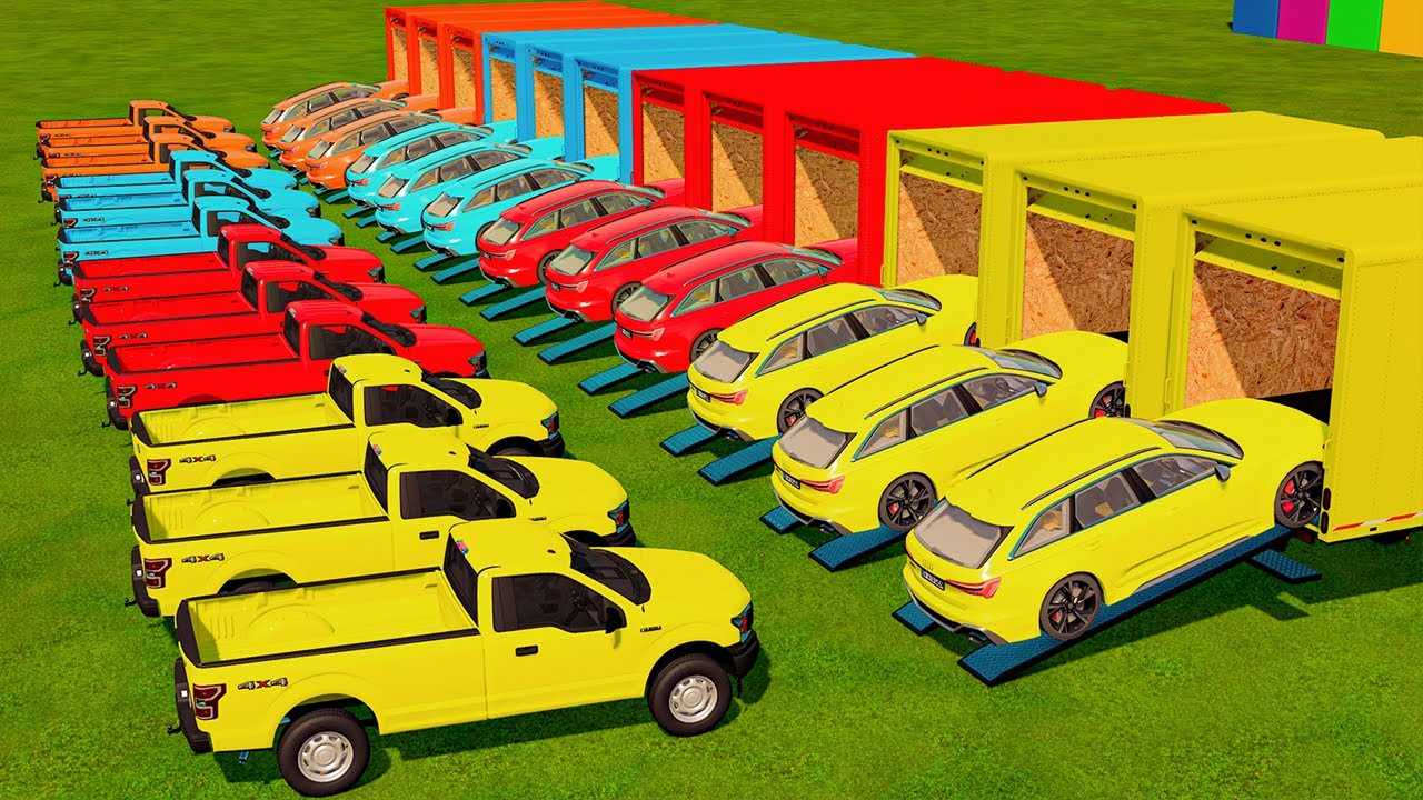 Transport G Wagon & Mini Audi with colors | G Wagon vs Audi In Fs22 | Farming Simulator 22 |