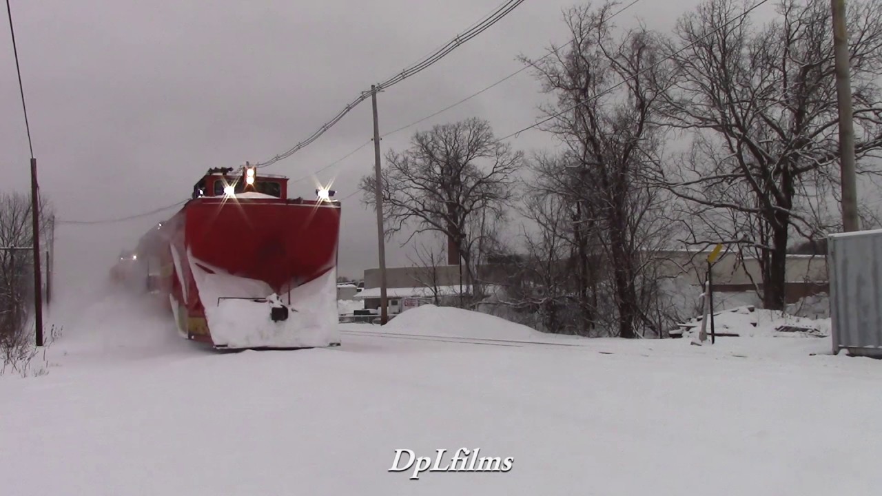 MBTA Plow Train Battles a New England Snow Storm