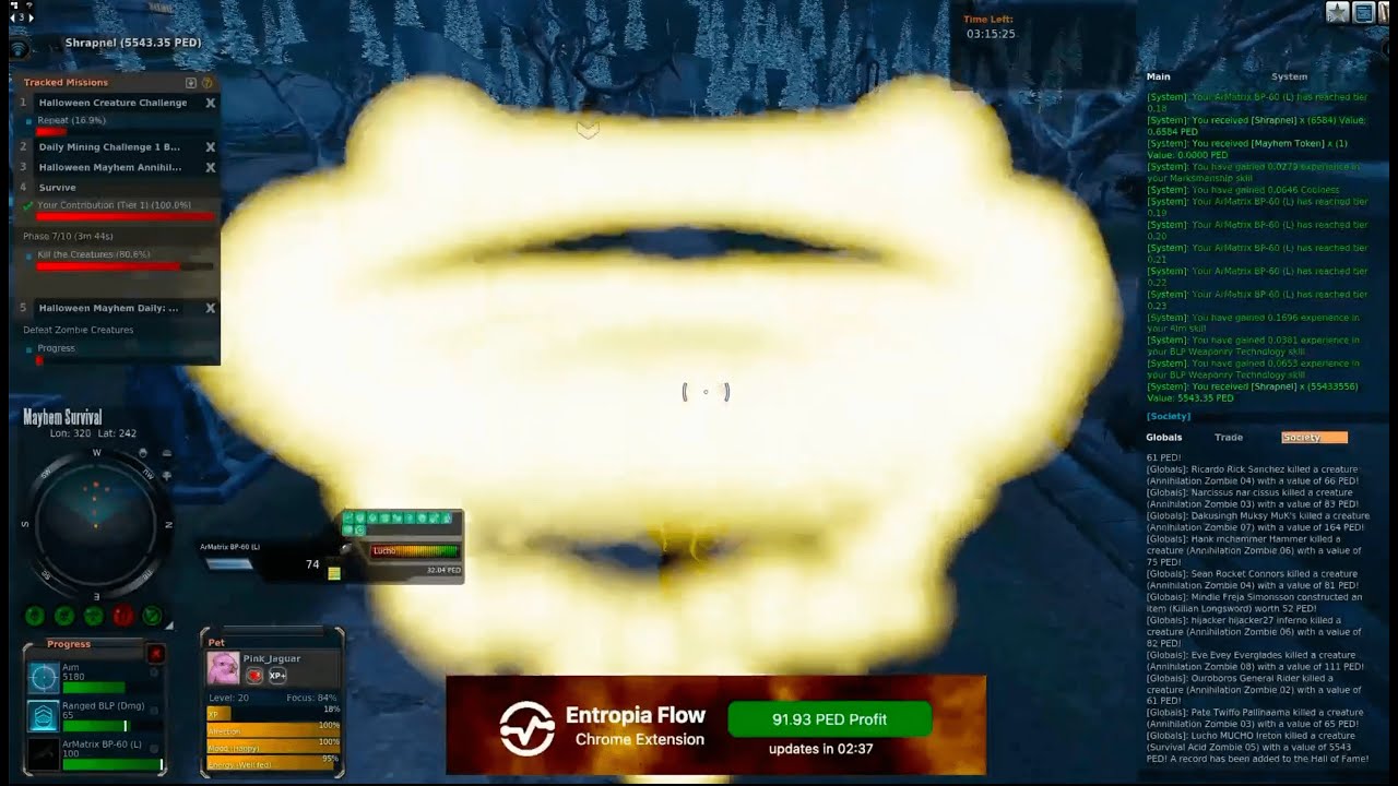 Entropia Universe, HOF 2022, total 15k+ PED