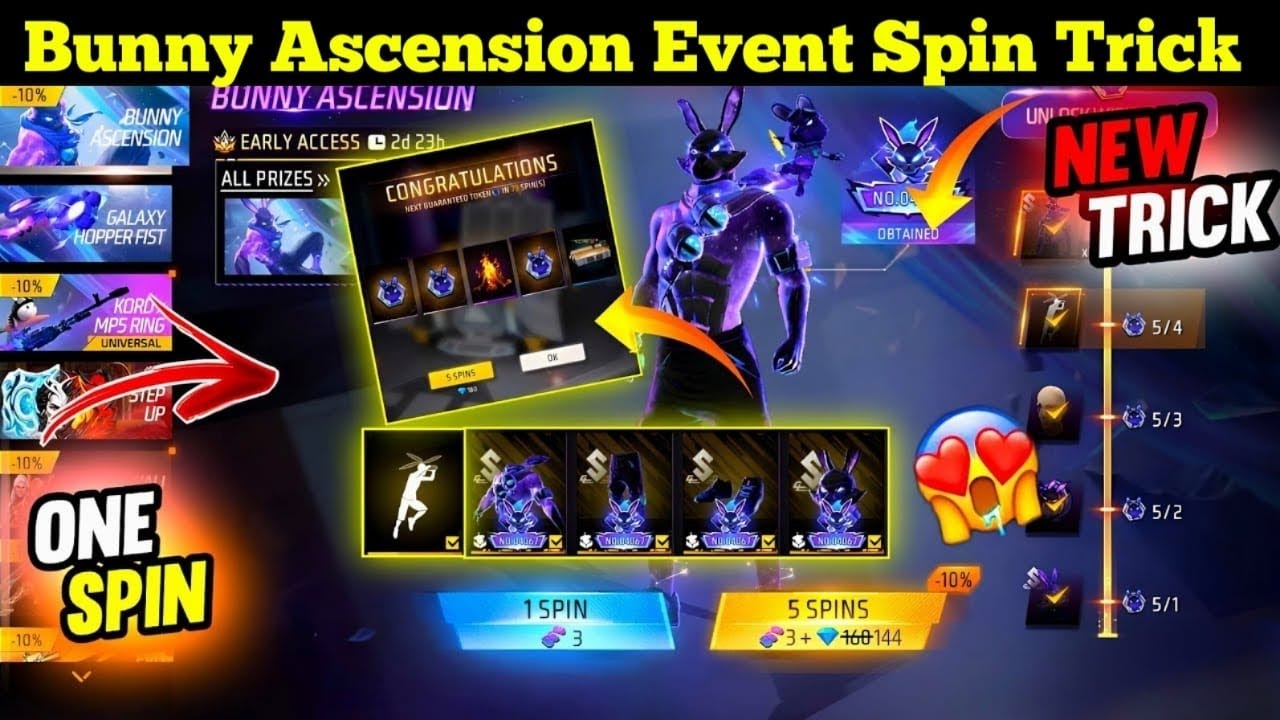 New Galactic Bunny Bundle Event Spinning | Bunny Ascension Event Spinning Trick | FF New Event Tamil