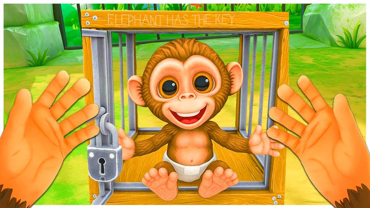 Helping The Baby Monkey Escape His CAGE - I Am Monkey VR