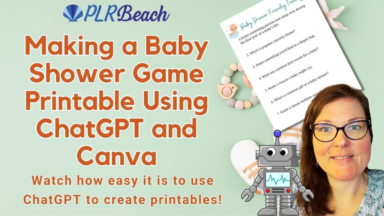 How to Make a Baby Shower Game Printable Using ChatGPT and Canva 2023 | Crafty Becky Tutorials