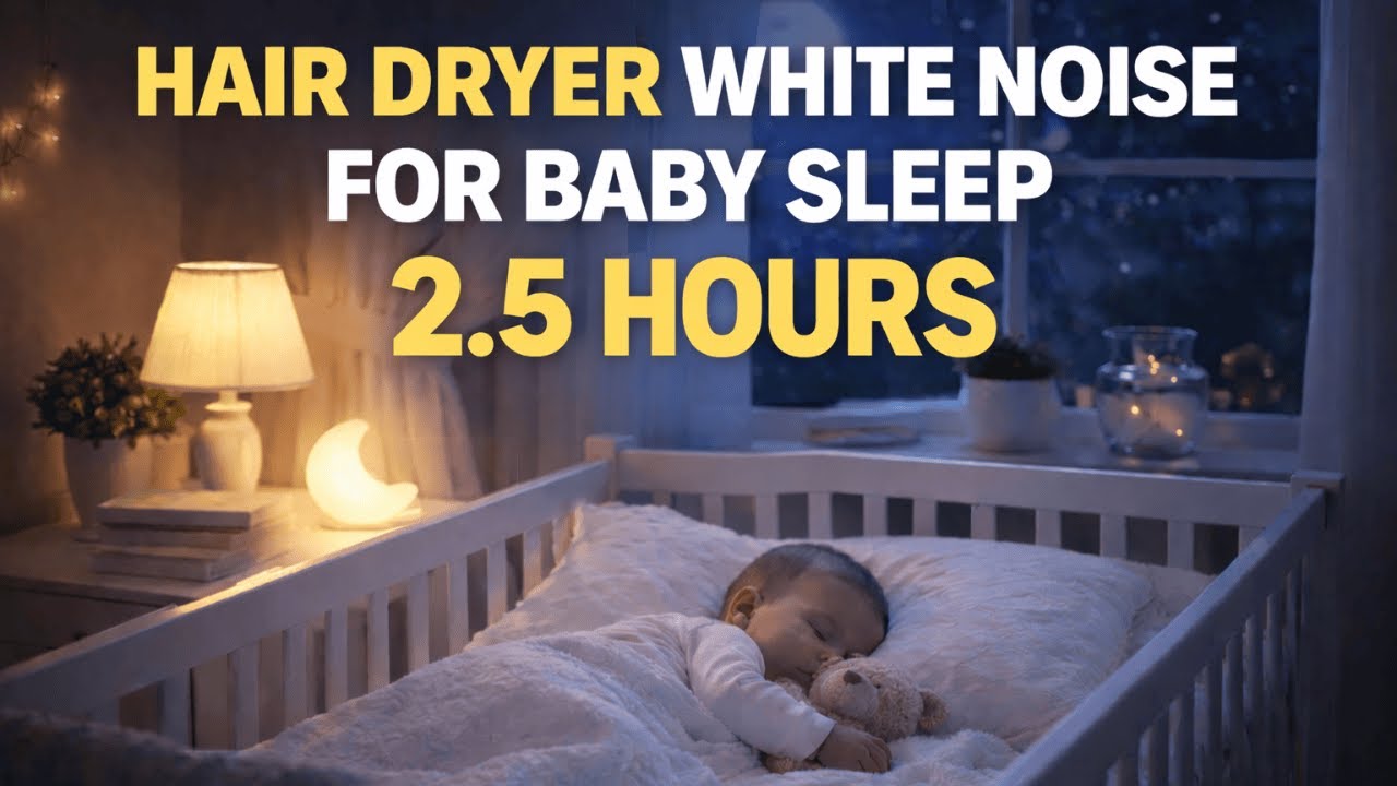 Hair Dryer Sound for Baby Sleep | 2.5 Hours | Dark Screen #BabySleep #HairDryerSound #BabyCalming
