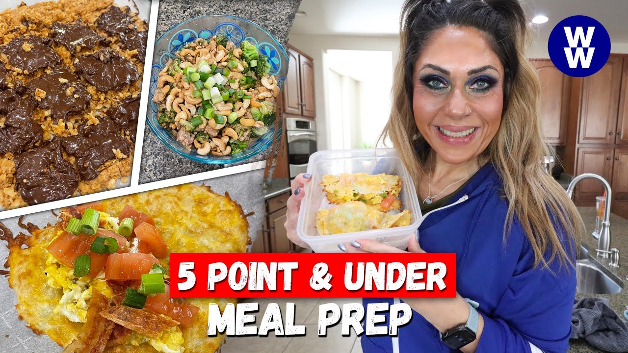 5 POINTS OR LESS WW MEAL PREP - BACON EGG QUESADILLA -PB PROTEIN RICE CRISPY TREATS & CASHEW CHICKEN