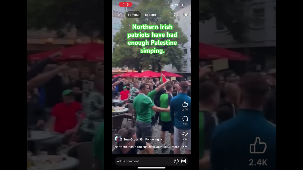 Irish patriots done with the Palestine simping..