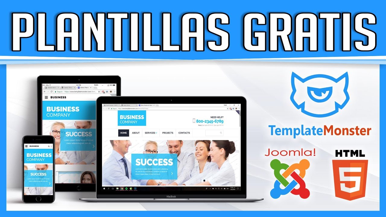 Plantillas Web Gratuitas Profesionales de TemplateMonster (WordPress, Joomla, HTML, Etc.)