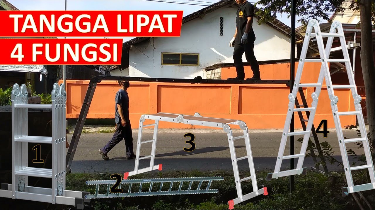Tangga Lipat 3 Mode Kerja Multi-Purpose Serbaguna Praktis 4 meter dan 6 meter