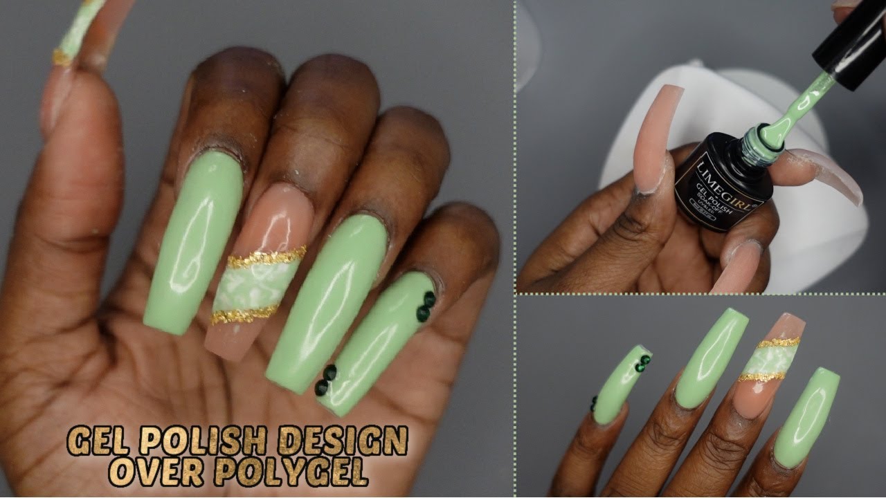 Gel Polish Design Over Polygel Manicure | Beginner Friendly Tutorial