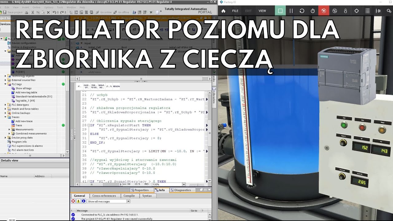 Zaprogramuj regulator poziomu cieczy dla zbiornika w dowolnym języku
