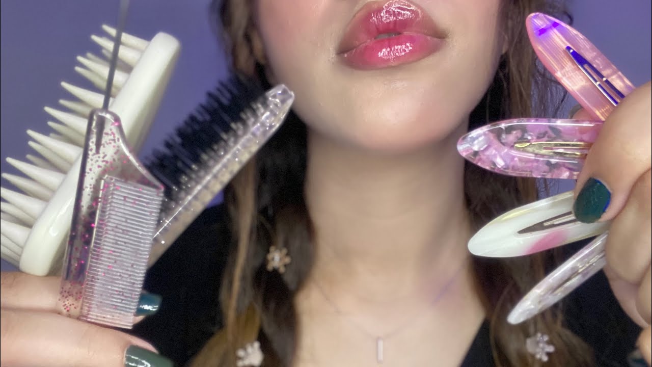 ASMR Hair Braiding+ Styling+ Gel🪮🖤🎀(Invisible Clipping+ Real clips) Fast & Aggressive- No Talking