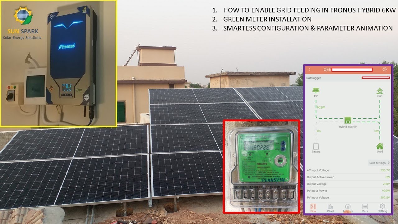 FRONUS HYBRID 6KW Grid Feed Enabled / Green Meter Installation / SMARTESS SETTING & NET METERING