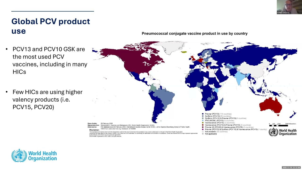 WHO PCV vaccination recommendations: 1p+1 dose schedules