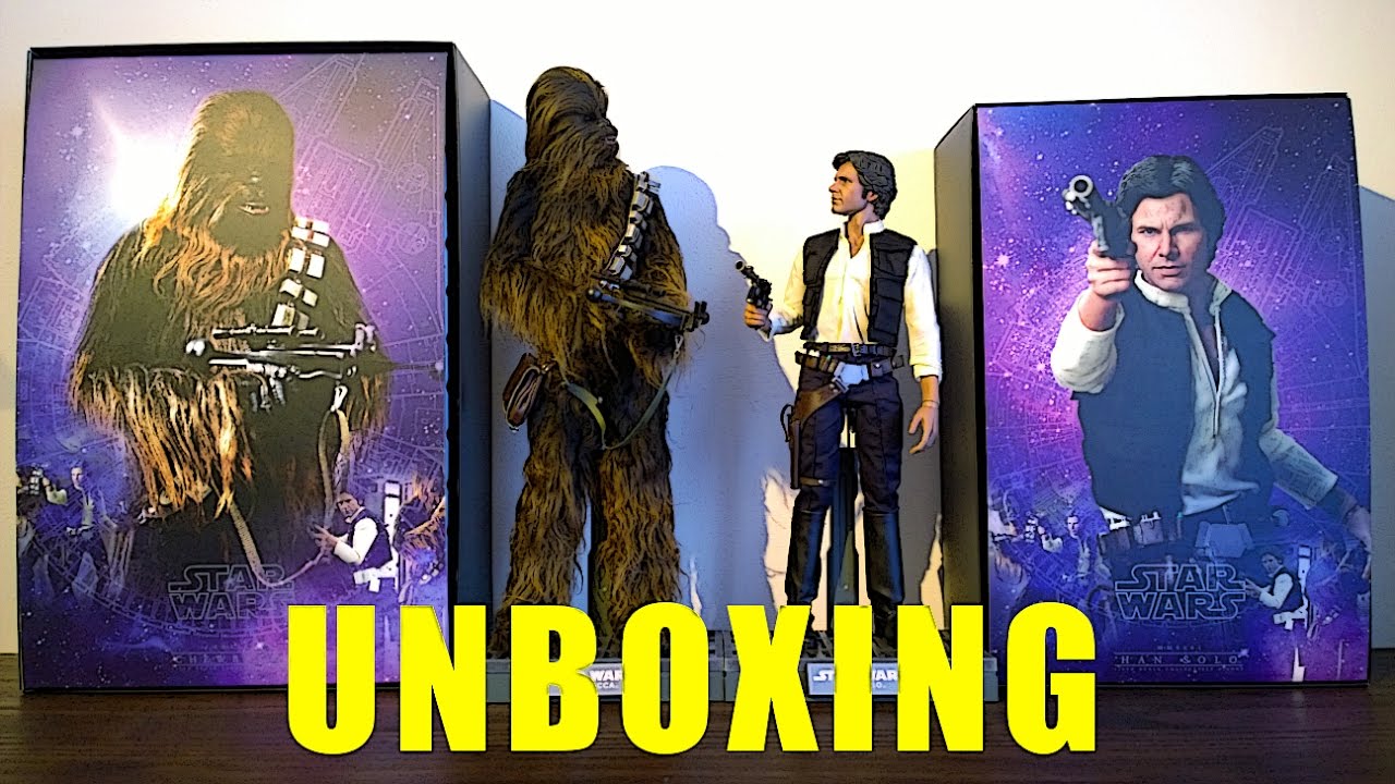 UNBOXING HOT TOYS HAN SOLO AND CHEWBACCA A NEW HOPE