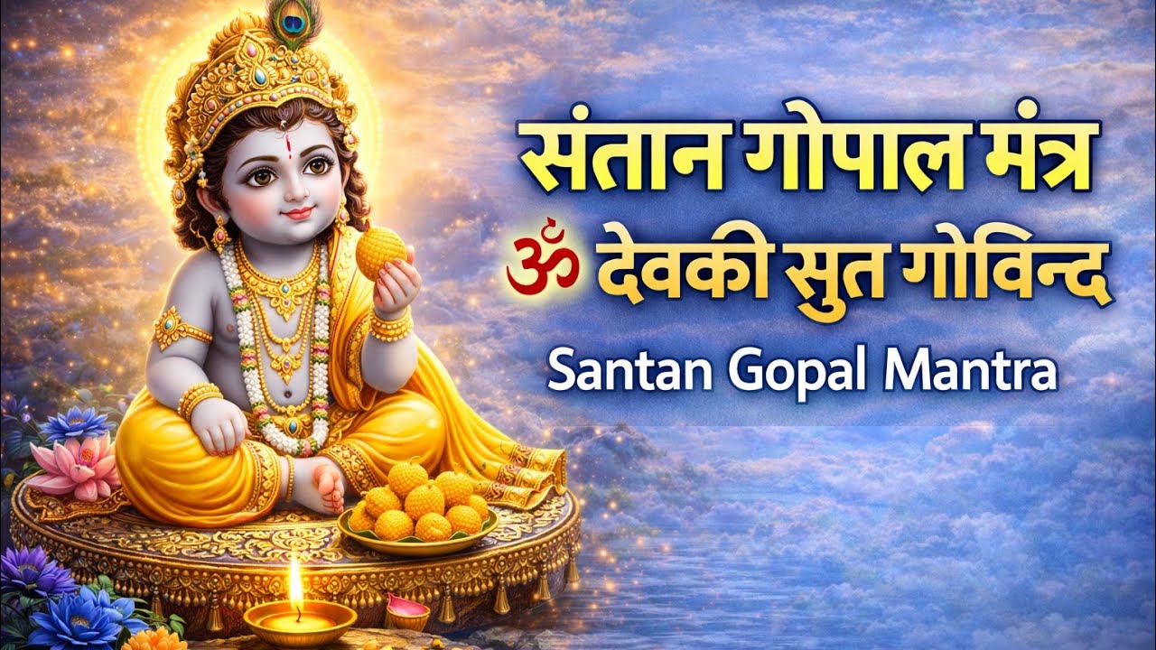 संतान गोपाल मंत्र। Santan Gopal Mantra with lyrics।Devki Sut Govind।108 बार।ॐ देवकी सुत गोविंद।