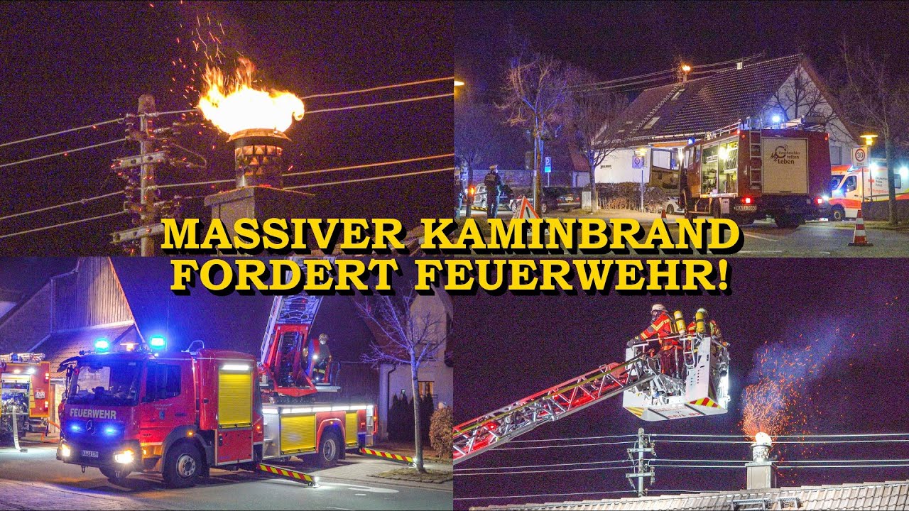 [FLAMMEN LODERN AUS KAMIN] - Massiver Kaminbrand nach Verpuffung - | Feuerwehr im Einsatz