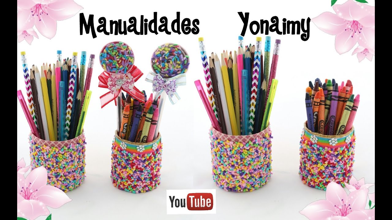 LATAS RECICLADAS  PARA USAR COMO PORTALAPICES COLORIDOS  .-  CAN PENCIL HOLDER