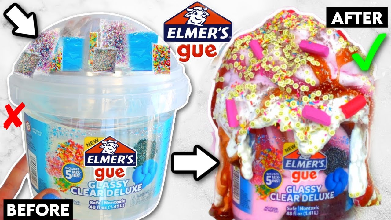 EXTREME SLIME MAKEOVER Elmer's Clear Slime Bucket! *part 2*